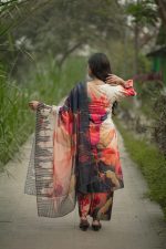Pure pashmina digital printed fabric 3 piece - Image 6