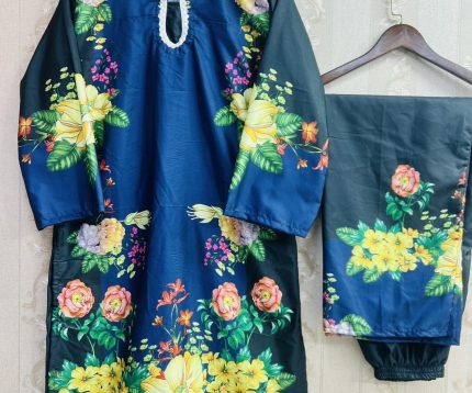 Premium Quality synthetix Silk Digital Print Co-ord Set.