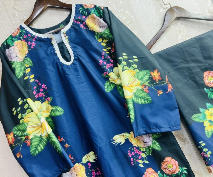 Premium Quality synthetix Silk Digital Print Co-ord Set. - Image 7