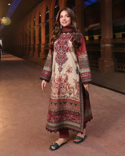 Exuding Effortless elegance, this beige ensemble is a timeless ode to tradition.