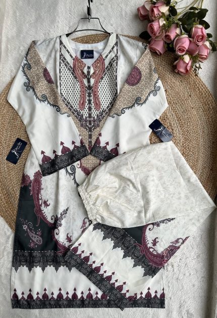 Premium quality synthetix silk digital print co-ord set