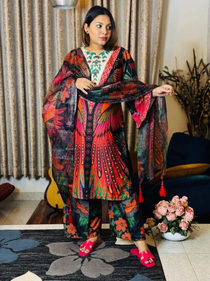 Peacock Pakistani inspired 3pcs - Image 1