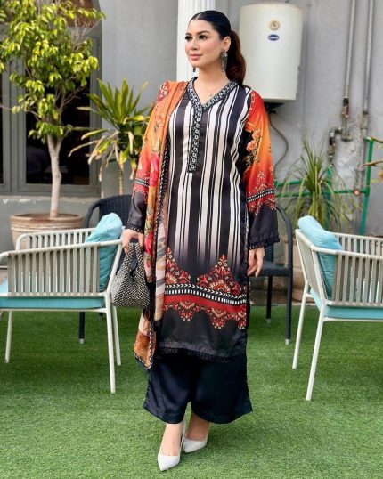 Maria B Multi Digital Printed Silk Formal Collections