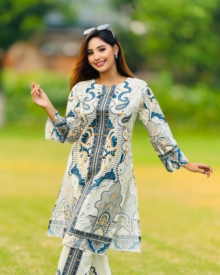 Premium quality synthetix silk digital print co-ord set - Image 1