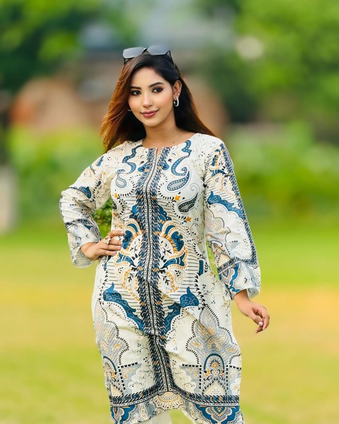 Premium quality synthetix silk digital print co-ord set - Image 6