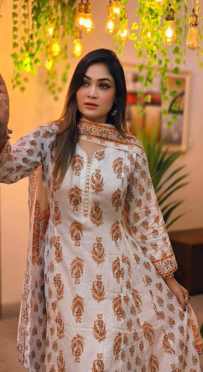 Cotton Gown Three Piece - Image 6