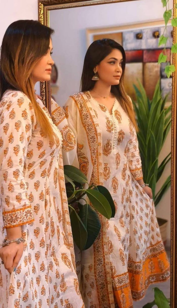 Cotton Gown Three Piece - Image 10