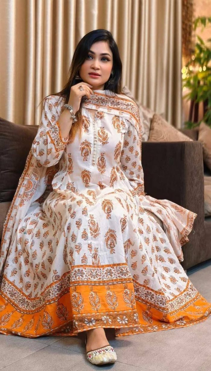 Cotton Gown Three Piece - Image 7