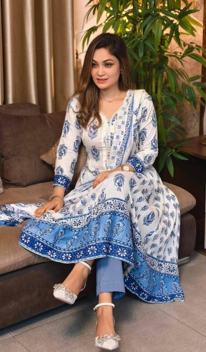 Cotton Gown Three Piece - Image 1