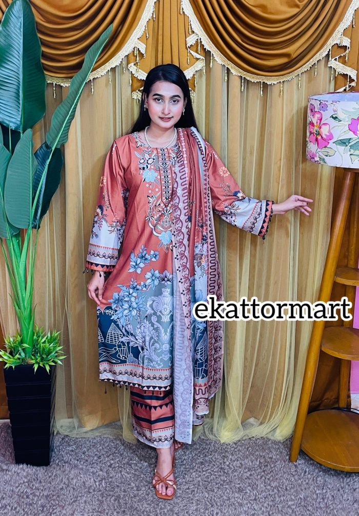CHEVRON LUXURY PAKISTANI INSPIRED 3 p - Image 2