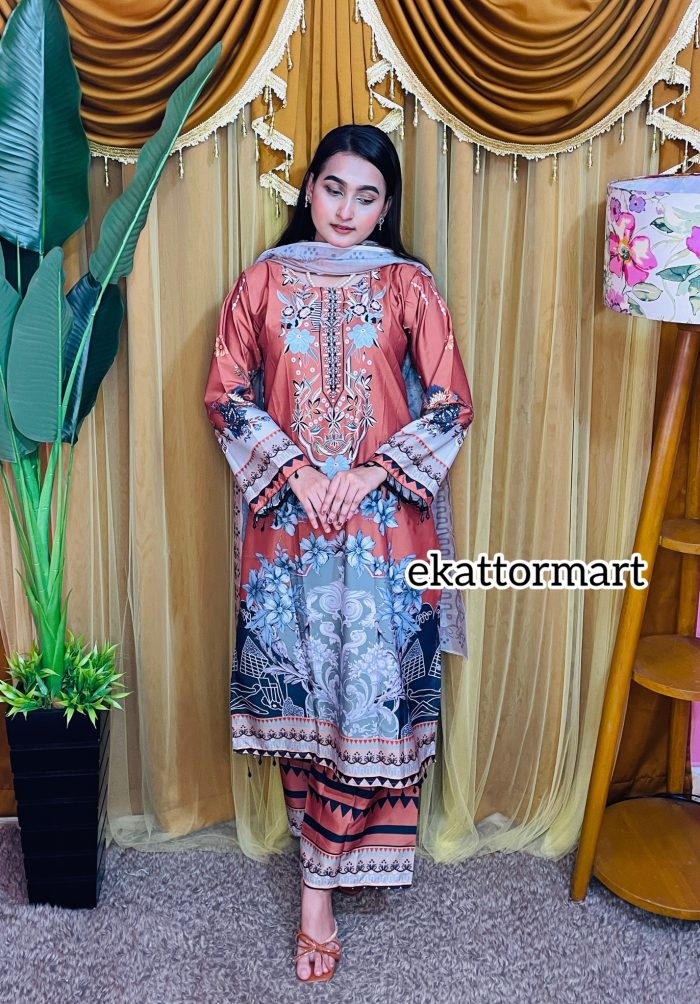 CHEVRON LUXURY PAKISTANI INSPIRED 3 p - Image 3