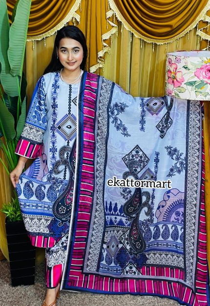 PURPLE LUXURY PAKISTANI INSPIRED 3 PIECE