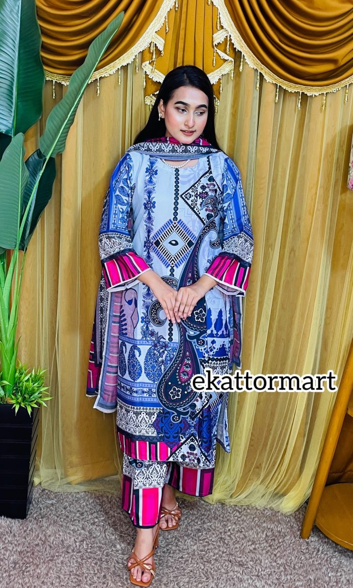 PURPLE LUXURY PAKISTANI INSPIRED 3 PIECE - Image 5