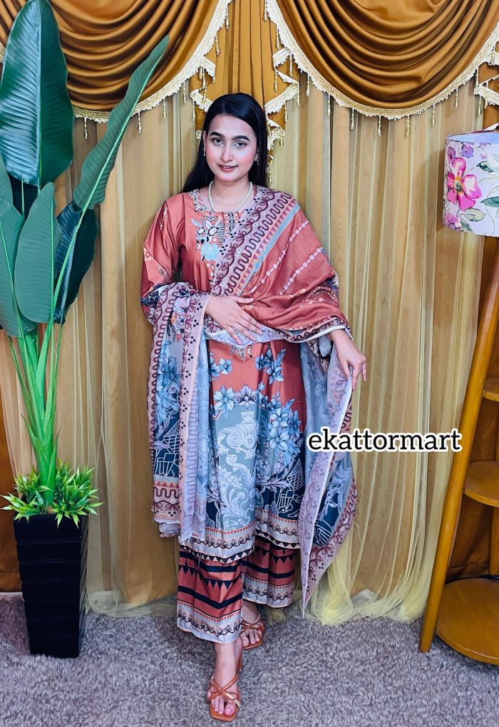 CHEVRON LUXURY PAKISTANI INSPIRED 3 p - Image 4