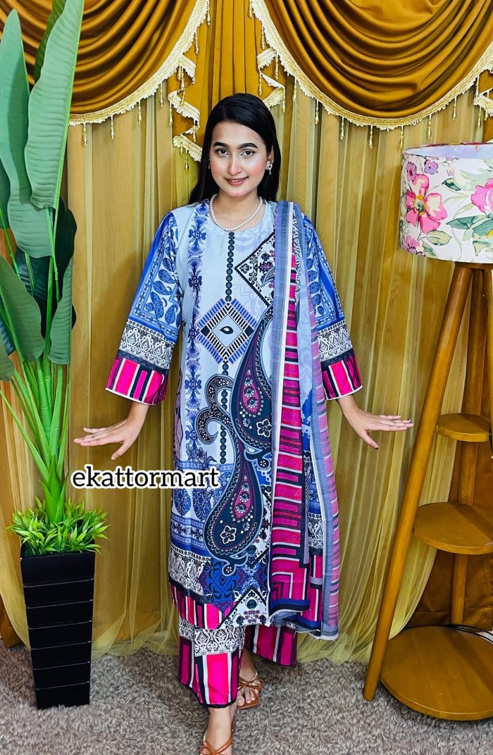 PURPLE LUXURY PAKISTANI INSPIRED 3 PIECE - Image 6