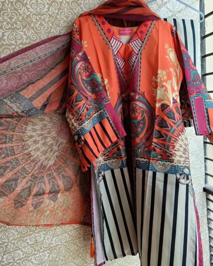 Orenge Pakistani inspaird 3 piece