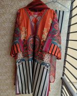 Orenge Pakistani inspaird 3 piece - Image 2