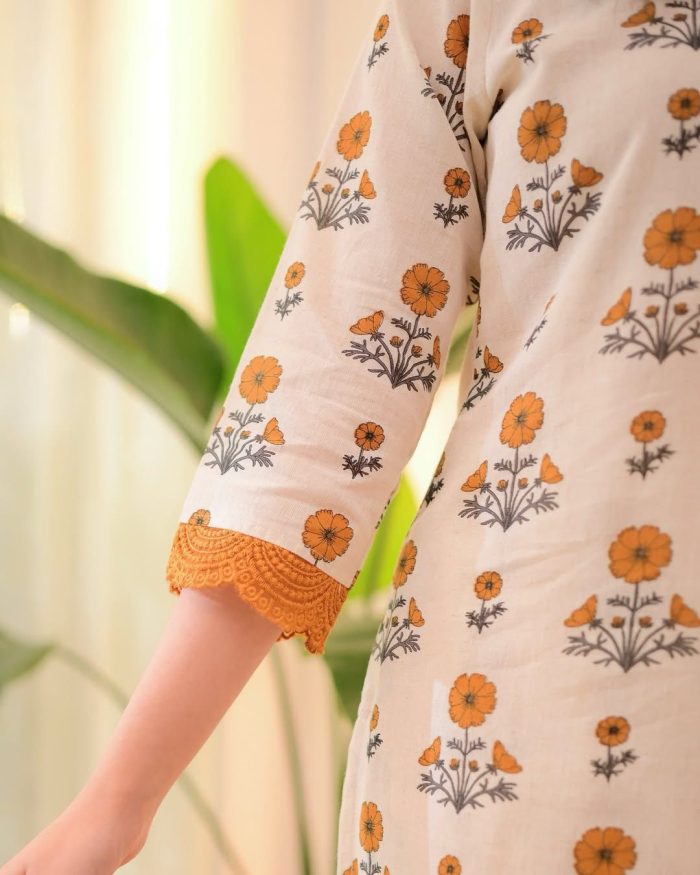 Bagru Floral Block Printed Suit - Image 6