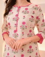 Bagru Floral Block Printed Suit - Image 7