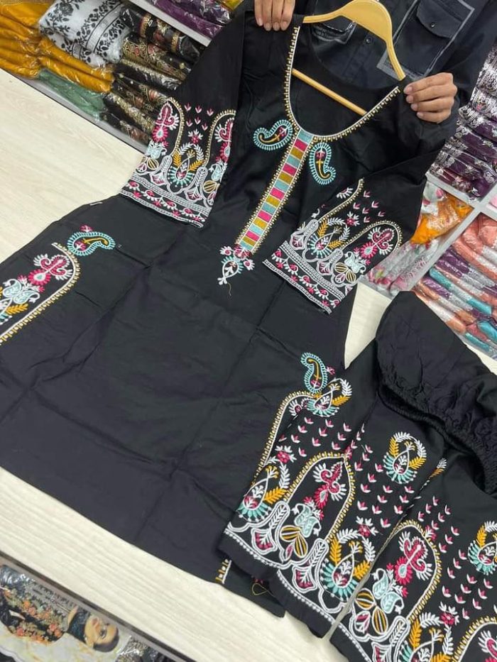Zooj Nastaran Embroidered 2PC Dhanak Suit - Image 3