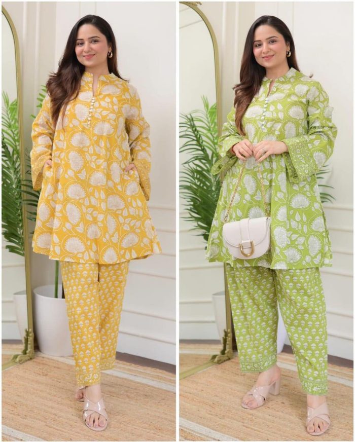 Lemon Yellow Ikat Co-ord Set - Image 1