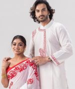 Exclusive Puja Special Sharee and Panjabi Couple Set - Image 4
