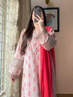 Lawn Printed Dress With Shalwar - Image 5
