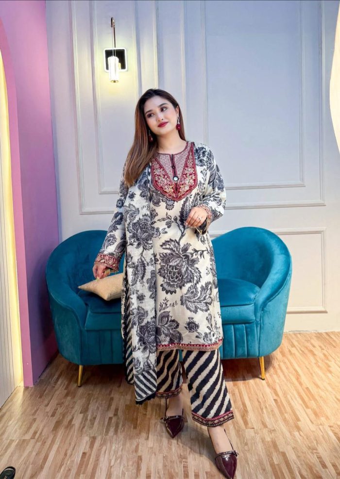 Pakistani Ethnc inspired Stitched 3 piece Set - Image 2